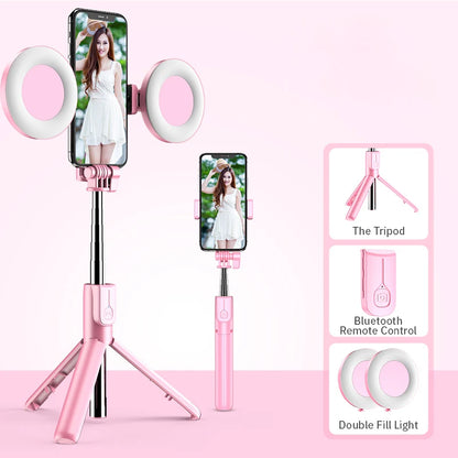 4In1 Wireless Bluetooth Selfie Stick; LED Ring Light INCLUDED!